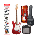 SX SE1SKCAR Electric Guitar Pack (Candy Apple Red)