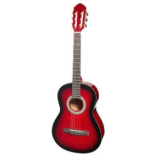 Martinez 'Slim Jim' G-Series 3/4 Size Classical Guitar w/ Built-in Tuner (Trans Wine Red)