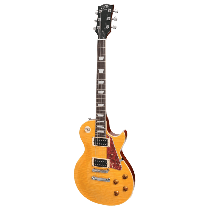 J&D LP2-TA LP-Style Custom Electric Guitar (Transparent Amber)